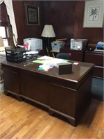 OFFICE DESK #2 - Mahogany with glass top