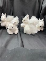 FOUR WHITE SQUIRELS - SMALL PLUSH ANIMALS