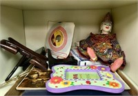 Box Lot with Asian Marionette