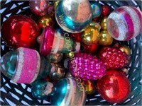 Basket of Small Vintage Ornaments
