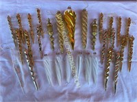 Gold Tone icicle Ornaments & More