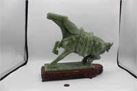 Large Chinese Carved Jade Horse Statue