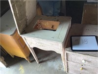 Vintage Sewing Machine Table and Cabinet