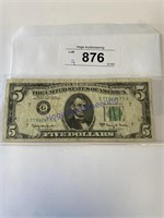 $5 1963A G FEDERAL RESERVE NOTE