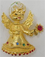 Made in Italy Beautiful Christmas Angel Brooch w/
