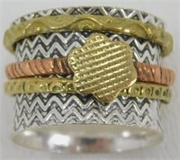 Two Tone Spinner Ring - Size 6.5