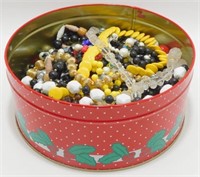 Small Tin Filled with Necklaces