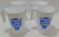 4 New Heileman's Old Style Plastic Beer Pitchers
