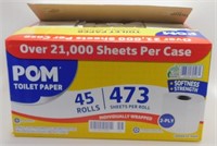 * New Box of Pom Toilet Paper - 45 Rolls