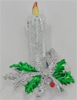 Christmas Candle Stick Brooch