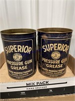 2 SUPERIOR GREASE CANS