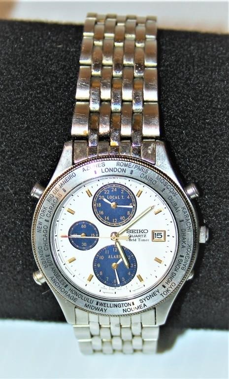 Seiko World Timer Watch 5T52 7A20 | Big Al's Auction