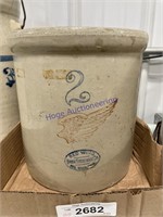 2 GAL RED WING CROCK- USUAL CRACKS & CHIPS