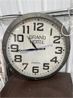 GRAND HOTEL CLOCK-APPROX 2FT ACROSS- BATTERY