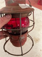 Adlake Kero M T R R red globe railroad lantern