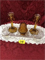 Amber Candle Holders