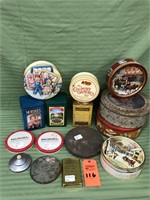Old Tin Containers with Lids