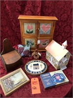 Curio Collectable Cabinet, Wooden Mail Holder