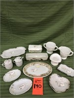 13 Pc. Collection Old Milk Glass