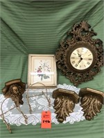 Vintage Wall Clock, Antique Picture Frame