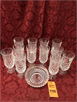 Lead Crystal Candy Dish, 1 Stemmed Glasses