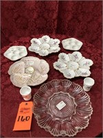 Limoges Antique Oyster Dish, Milk Glass Egg Dishes