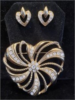 Avon Heart Earrings & Brooch