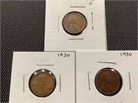 1930 D, 1930 and 1930 Wheat Cents