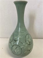 Signed Asian Celadon 8 1/2” Vase