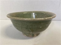 Old Green Glazed Asian Bowl