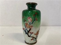 Japanese Gimbari Enamel Metal Vase