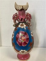 Marked Asian 16 1/2” Dragon Handled Vase