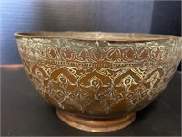 Antique Middle Eastern Copper Bowl