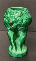 Art Deco Malachite Glass Figural Vase