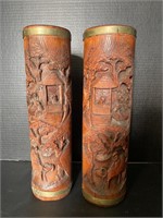 Carved Bamboo Brush Pots