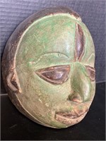 Carved Wood Green Mask