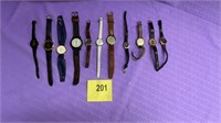 Lot of Vintage Watches with Leather Bands