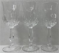 3 CRYSTAL CORDIAL DRINK GLASSES