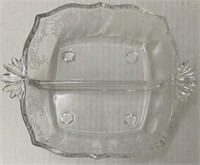 DIVIDED ETCHED GLASS DISH