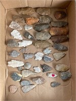3 Flats of Approx. 140+ Native American Arrowheads