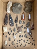 3 Flats of Approx. 150+ Native American Arrowheads