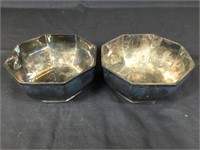 2 Octagon Silver Plate Bowls
