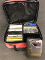 Tapes & Tape cassette holder w Walkman