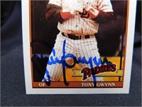 Tony Gwynn Autographed 1991 Topps Card No.180