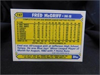 Fred McGriff Rookie Card 1987 Topps No. 74T