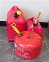 (3) GAS CANS, ONE IS METAL