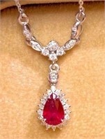 1.2ct pigeon blood ruby pendant in 18k gold