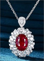 3.2ct pigeon blood ruby pendant in 18k gold