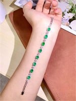 5.8ct natural emerald bracelet in 18K gold