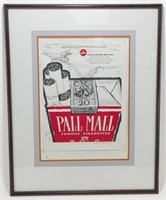 Large Vintage Pall Mall Cigarette Advertisement -